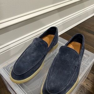 Elegant Navy Suede Loafers for Men